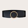 Cinturón ancho transfronterizo para mujer, estilo europeo y americano, decorativo, para uso exterior, con hebilla redonda, cierre de cintura, disponible en fábrica, venta al por mayor