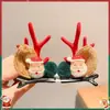Pinza para el Cabello de Reno Navideño para Mujer Pinza para el Cabello de Fiesta Festiva Accesorio para el Peinado Accesorios de Disfraz Cosplay Lindo Doble Pinza Accesorios para el Cabello