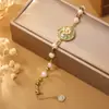 Retro Francés Pintura al Óleo Rosa Pulsera de Perlas Naturales Jardín de Monet Verano Nuevo Producto Cuentas Ajustables Mayoreo
