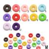15 mm Simulación de comida y juego Donut Pastel de resina Accesorios DIY Gota Pegamento Carcasa de teléfono móvil Belleza Pendientes hechos a mano Joyería