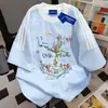Camiseta de Manga Curta Versátil Tendência Tongqin Nicho Verão Três Listras 100% Algodão para Homens e Mulheres Top Solto Emagrecedor