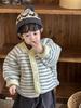 Jaqueta Reversível Espessa Infantil Outono e Inverno 2026 Novo Estilo Coreano Roupas Infantis Roupas de Bebê Conjunto de Fleece para Meninos
