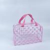Bolsa de cosméticos transparente impresa directa de fábrica portátil de gran capacidad impermeable pvc bolsa de almacenamiento señoras bolsa de mano para lavado