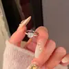Anel de Gato Olho Doce Elegante Estilo Coreano Aberto Ajustável Anel de Dedo para Dieta Simples Versátil Estilo Celebridade da Internet