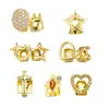 Populares Adornos Dentales Decorativos para Fiesta Tendencia Hip-Hop Brackets Dorados con Diamantes Estrella Corazón Cruz