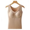 Otoño e Invierno 2024 Ropa Interior Gruesa de Terciopelo para Mujer Copa Fija de Una Pieza Estilo Chaleco Cálido para la Espalda