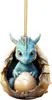 Pendente de Carro de Acrílico Novo Criativo Transfronteiriço de Ovo de Dragão Tesouro Decorações de Casa Halloween Dinossauro Pingente