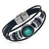 Joyería Popular Transfronteriza Punk Nuevo Estilo 12 Signos del Zodíaco Pulsera de Cuero DIY Multicapa Simple Pulsera de Pareja Accesorios