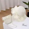 Bolso de Paja de Moda con Borlas, Bolso Tejido a Mano de Gran Capacidad, Bolso de Hombro Tote con Sombrero de Paja con Borlas