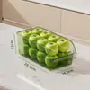 Caja de Almacenamiento para Refrigerador Transparente de Grado Alimenticio con Ruedas Caja para Cocina Caja para Huevos Caja Drenante para Uso Doméstico