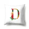 Funda de almohada de poliéster estampado de flor acuarela decoración de coche 26 letras inglesas funda de cojín para el hogar QTB14