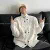 Suéter cárdigan con cremallera y botones estilo Old Money para hombre, otoño, holgado, cuello alto, color liso, tejido de punto de ochos, prenda exterior versátil
