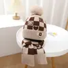 Gorro para Niños Otoño e Invierno Ciervo Peluche Bufanda Cálida Juego de Dos Piezas Gorro de Lana Niños y Niñas Gorro de Estudiante Gorro de Punto