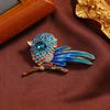 Novo bonito vidrado pássaro pino pequeno strass animal broche suéter jaqueta anti-luz acessórios Corsage