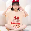 Traje de Manga Corta para Niñas, Pijamas para Niños, Ropa de Verano 100% Algodón para Niñas Pequeñas, Ropa Delgada para Aire Acondicionado, Ropa de Casa para Niños Medianos y Mayores