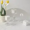 Portavelas de vidrio transparente bandeja para velas de aromaterapia accesorios para fotos de Instagram decoración adornos creativos fondo de fotografía