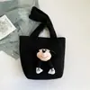 Bolsa de Pelúcia Nova Outono/Inverno Transfronteiriça, Bolsa Tote de Desenho Animado Fofo e Fashion, Bolsa de Ombro Único de Luxo de Nicho para Axila