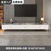 Mesa de centro y mueble de TV para sala de estar, vidrio templado engrosado, madera maciza, tamaño pequeño, mueble de TV y mesa de centro modernos para el hogar, no requiere instalación