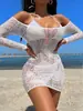 Cobertura de praia europeia vestido sexy vazado proteção solar saia de praia sexy produtos de fábrica em estoque