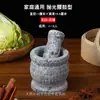 Mortero de Ajo Antiguo Machacador de Ajo Cerámico Hogareño Tamaño Grande Tazón para Moler Chile Molinillo de Ajo Manual Mortero de Piedra