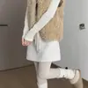 Falda Corta de Terciopelo de Peluche para Mujer en Otoño e Invierno Nueva Falda de Felpa Suelta de Cintura Alta Versátil Aspecto Adelgazante Falda de Línea A Ajustada a la Cadera