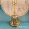 Sino de Cobre Artesanal Antigo Sino Yin Yang Mestre de Feng Shui Sino Taoísta Sino de Cobre de Três Pontas Latão Ritualístico Três Sinos Claros