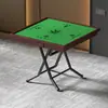 Mesa de Mahjong Plegable para Uso Doméstico, Mesa Sencilla de Ajedrez y Cartas, Mesa de Mahjong para Dormitorio Manual con Manivela, Mesa Cuadrada para Dormitorio