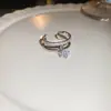 Fresco e radiante! Anel de dedo indicador borboleta oval flor zircônia nicho alta qualidade joia de mão moda luxo leve para mulheres