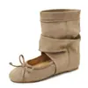 Botines de mujer para verano y otoño 2026, zapatos Mary Jane poco profundos de nuevo estilo con aumento interno de altura, botines hasta la pantorrilla