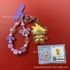 Llavero de tela con logo de empresa personalizado Cadena para teléfono móvil Angela Lámina de oro puro Oro 999 Regalo de aniversario
