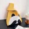 Bolso de Mano para Mujer del Festival del Bote del Dragón Panda, Bolso Cubo Tejido, Estilo Coreano y Japonés Versátil, Bolso Tote Casual, Bolsa para el Almuerzo, Lindo y Divertido