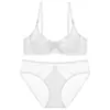 Sujetador Sexy Transfronterizo para Mujer, Morado Pura Pasión Estilo Delgado Hueco Push-Up, Minimiza Busto Grande Conjunto de Lencería Anticaída