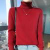 Suéter de visón cruzado de otoño e invierno, suelto, corto, con solapa alta, color sólido, grueso, camisa de base cepillada de lana