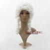 Accesorios de Rendimiento Fiesta Cabello Corto Peluca de Rendimiento Sombrero de Juez Estilo Duquesa Blanco Cosplay Cabello Rizado de Longitud Media Abogado