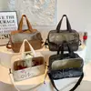 Bolso de Hombro Cruzado para Axila de Moda Simple con Estampado de Letras Europeas y Americanas, Gran Capacidad, Nuevo Estilo 2026, Patchwork Transparente
