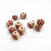 Nuevas cuentas redondas de loto de 16 mm para niños, cuentas de madera decorativas de color alce, copos de nieve de Navidad, accesorios de joyería