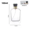Botellas cuadradas de vidrio de alta transparencia al por mayor para perfume de 30/50/100 ml para fragancias y cosméticos, botellas vacías recargables con pulverizador de presión