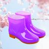Botas de chuva curtas femininas, botas de chuva baixas com forro de lã, acolchoadas de algodão, para adultos, antiderrapantes, para trabalho na cozinha, botas femininas