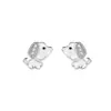 Pendientes de botón de cachorro lindos con circonita incrustada de diamantes estilo coreano para mujer, pendientes de botón de cachorro del Zodiaco con epoxi, joyería fresca y dulce