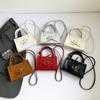 2026 Nuevo Elegante y Estiloso Bolso de Hombro para Viaje de Color Sólido con Lazo para Mujer Bolso de Mano Cuadrado Pequeño de Color Sólido
