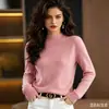 Suéter de tricô com gola alta média para mulheres, atacado transfronteiriço, outono e inverno, blusa plus size, item popular de exportação para usar como base.