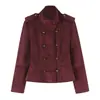Estilo Europa Cruz Z 2026 Nueva Moda Temperamento Chaqueta Abrigo de Gamuza para Mujer al por Mayor Hebilla de Nudo de Cuerda 6318244