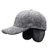 Gorra de anciano totalmente cerrada, acolchada de algodón, con forro polar, lana, cálida, protección para las orejas, gorra retro, gorra casual, otoño e invierno, gorra de béisbol