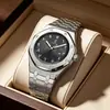 Reloj de pulsera para hombre estilo Royal Oak suizo popular, reloj de cuarzo con correa de acero impermeable y esfera con números arábigos