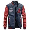 Chaqueta de Cuero para Hombre 2019 Chaqueta Casual Chaqueta de PU Cuello de Béisbol Primavera y Otoño Nueva Tendencia para Hombre Cuero 7701