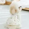 Vestido de Hada del Bosque Floral Tridimensional para Perros Pequeños, Bichón Frisé, con Accesorio para Correa, Ropa para Mascotas de Primavera y Verano, Ropa para Perros
