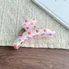 Pinza de garra fresca estilo coreano de lunares, delicada y femenina, pinza de tiburón de tamaño mediano hecha de material de acetato, adecuada para el uso diario y el peinado.