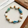 Pulsera de Cerámica de Jingdezhen, Regalo de Estilo Chino Tradicional, Tejida a Mano, Fresca y Versátil para Niñas, Nueva Pulsera de Hilo de Cerámica Estilo Chino