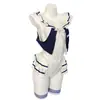 Body Sexy de Estilo Discoteca con Abertura en la Entrepierna, Uniforme Burlón que No Requiere Quitarse, Conjunto JK, Atuendo de Marinero 7794