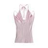 Camisola de 2026 con cuello halter y diseño sin tirantes, top elegante y sexy para mujer, camisola de imitación de dos piezas
